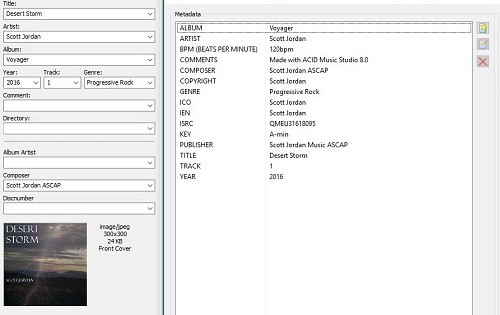Mp3Tag Screenshot of Desert Storm